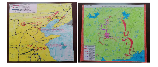 育才中学学生绘制的党史地图